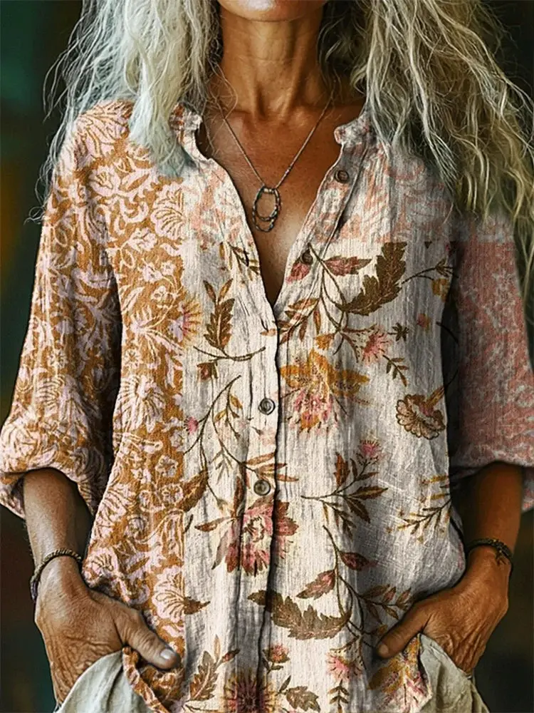 Womens Creative And Fashionable Floral Shirts