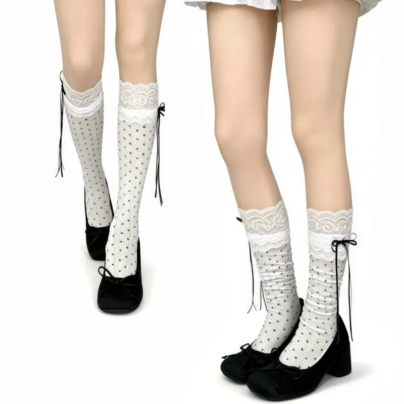 French Ballet-style Lace-trimmed Ankle Socks