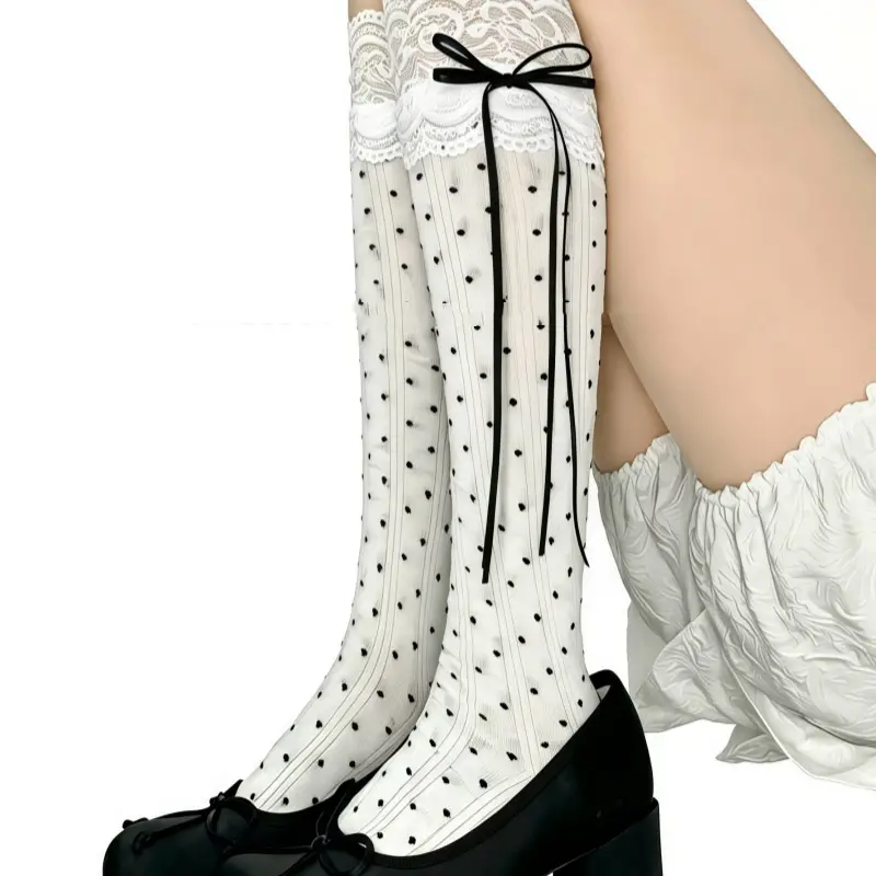 French Ballet-style Lace-trimmed Ankle Socks