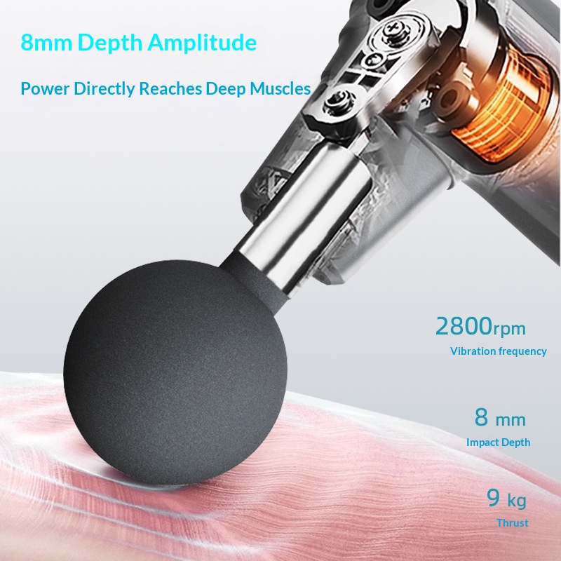 Mini pistolet de massage vibrant multi-têtes pour fascias – Image 5