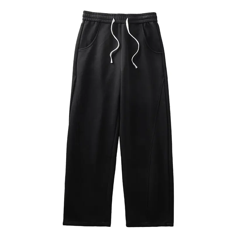 American-style Straight-leg Athletic Gray Casual Pants