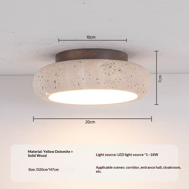 Plafonnier LED en pierre de fumier jaune de style japonais – Image 4