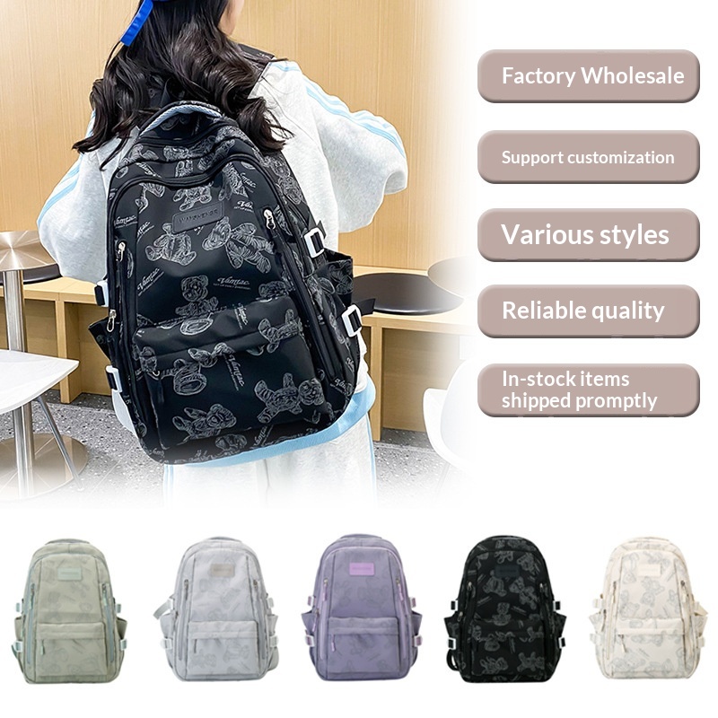 Casual Canvas Zipper Notebook Backpack 10