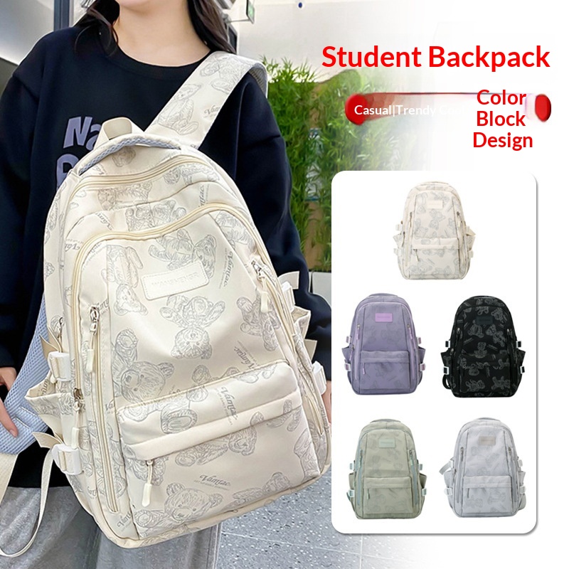 Casual Canvas Zipper Notebook Backpack 3