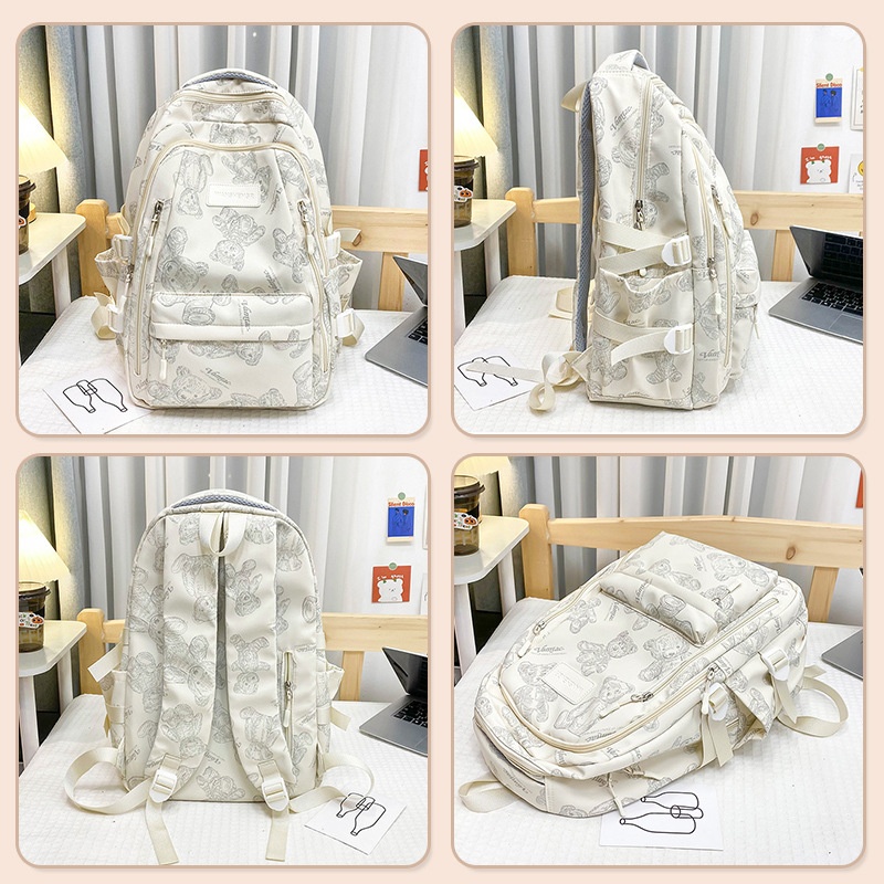 Casual Canvas Zipper Notebook Backpack 6