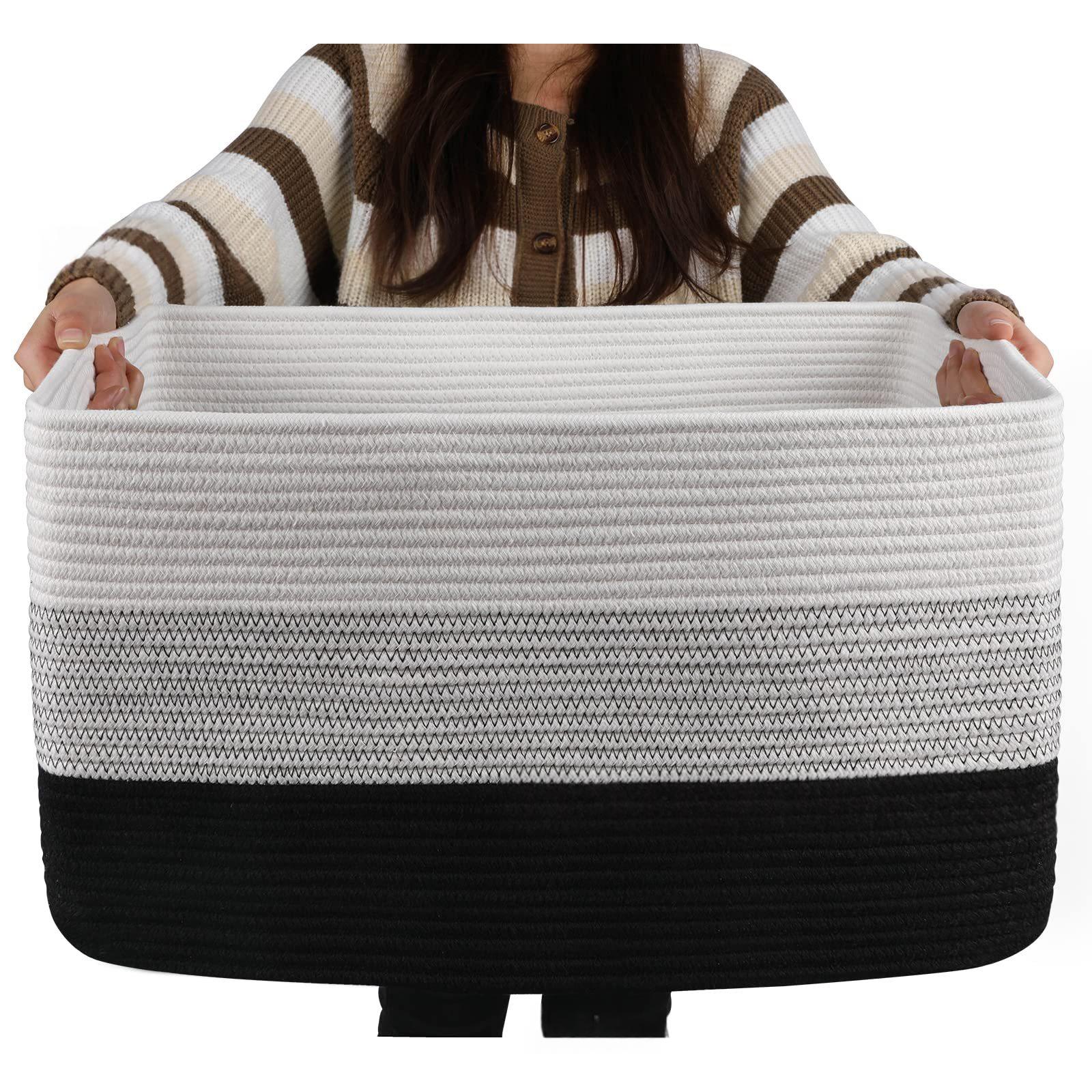 Woven Cotton Rope Storage Basket, picture 1 of 12