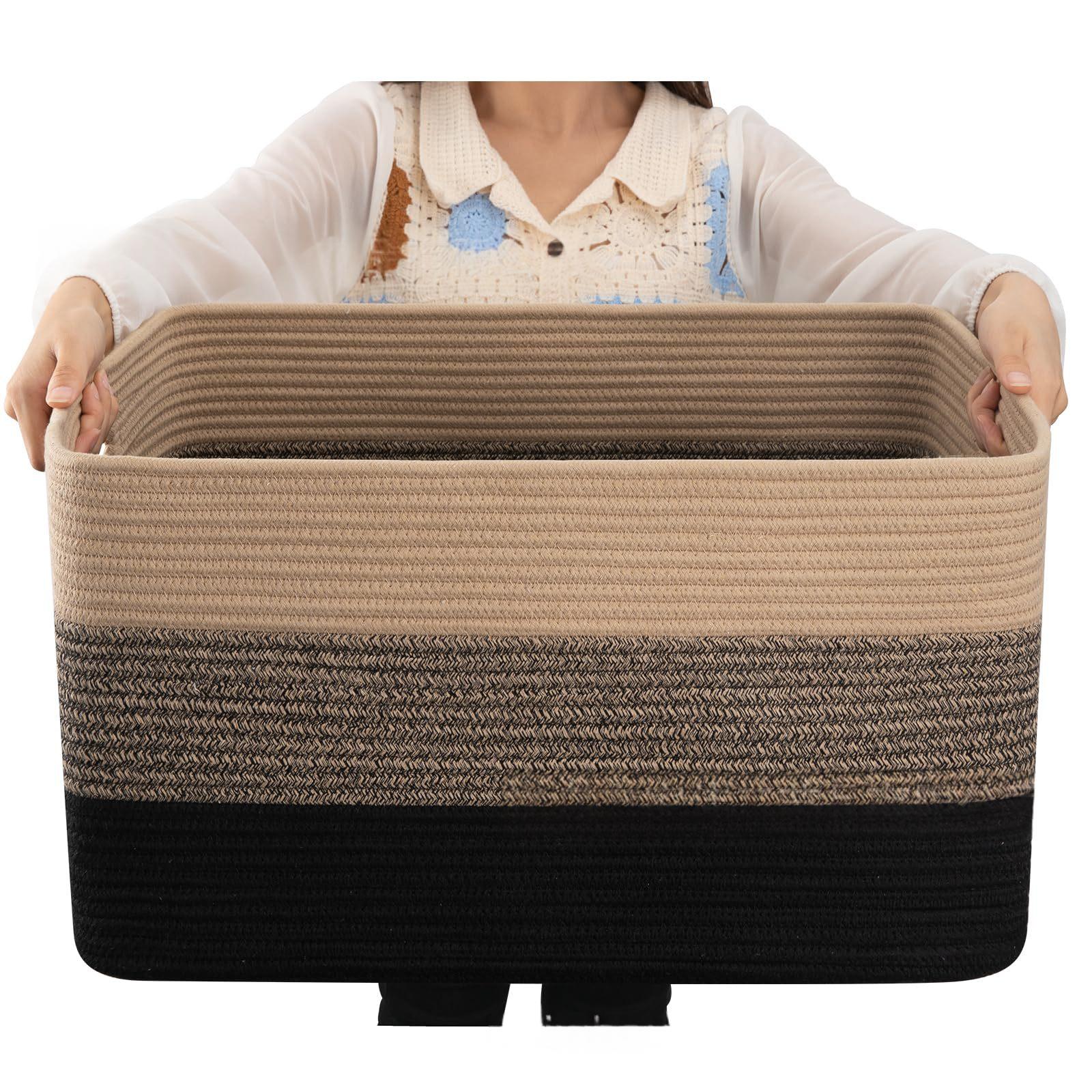 Woven Cotton Rope Storage Basket, picture 2 of 12