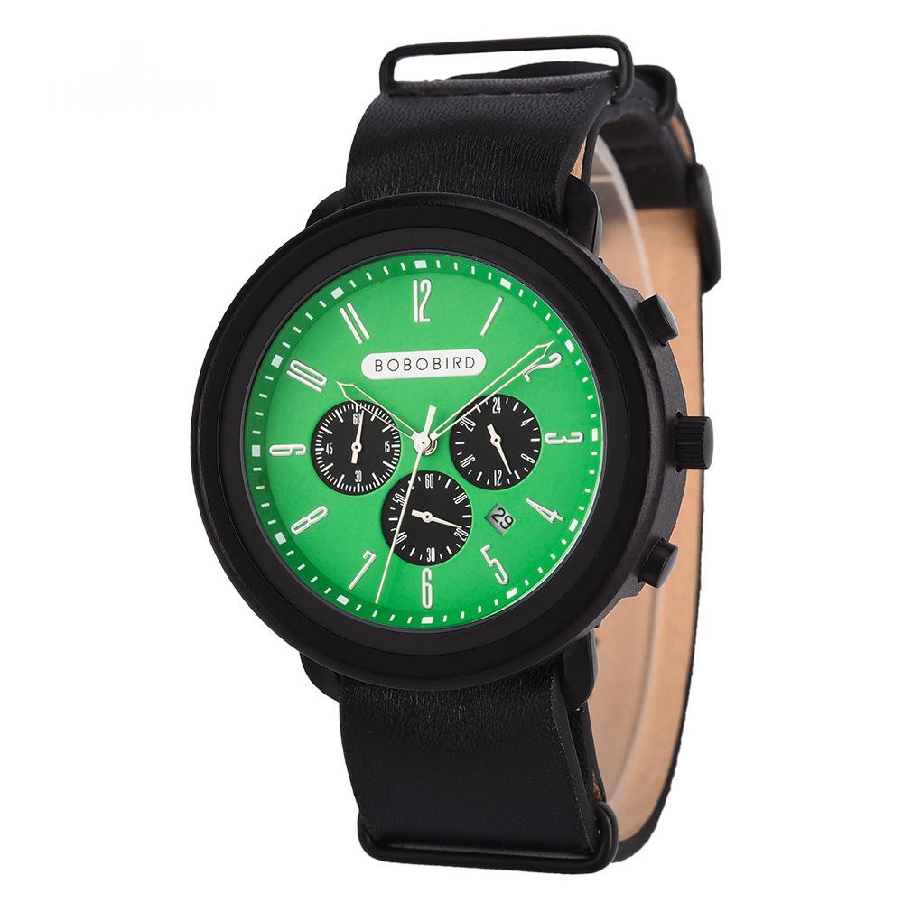 Mens Fashionable Sporty Wooden Quartz Watch 2