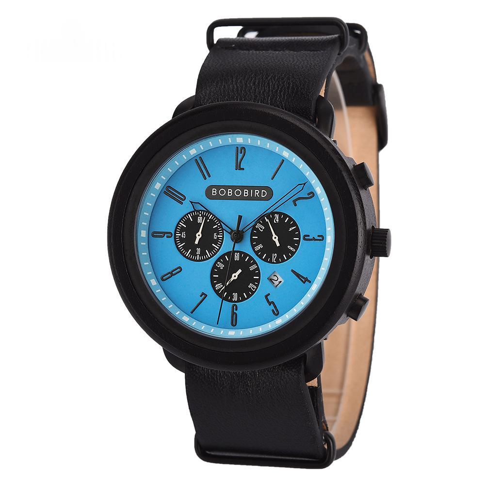 Mens Fashionable Sporty Wooden Quartz Watch 4