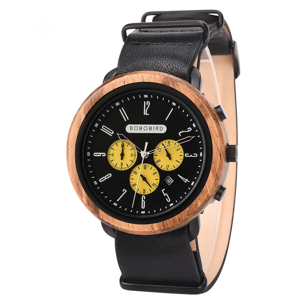 Mens Fashionable Sporty Wooden Quartz Watch 3