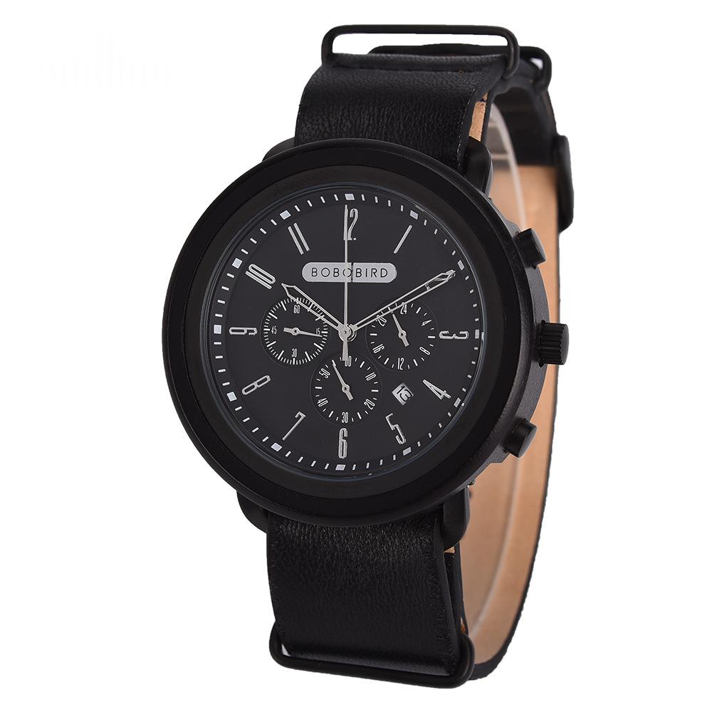 Mens Fashionable Sporty Wooden Quartz Watch 8