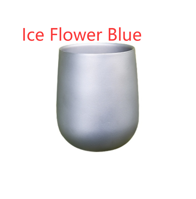 Household Ice-flower Water Cup Outdoor Camping Cup Double-layer Handle Cup