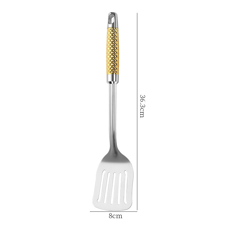Stainless Steel Hammered-Surface Kitchen Utensil Set With Spatula And Spoon 6