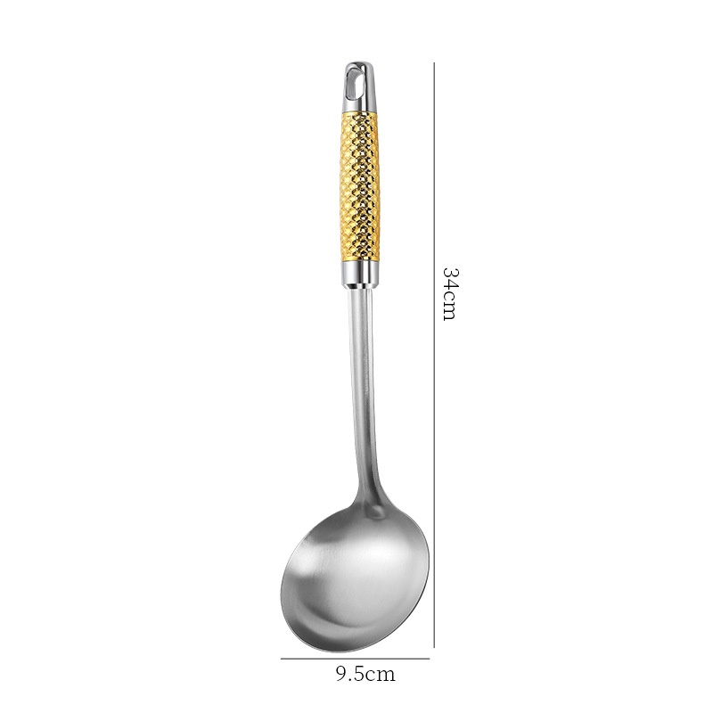 Stainless Steel Hammered-Surface Kitchen Utensil Set With Spatula And Spoon 7