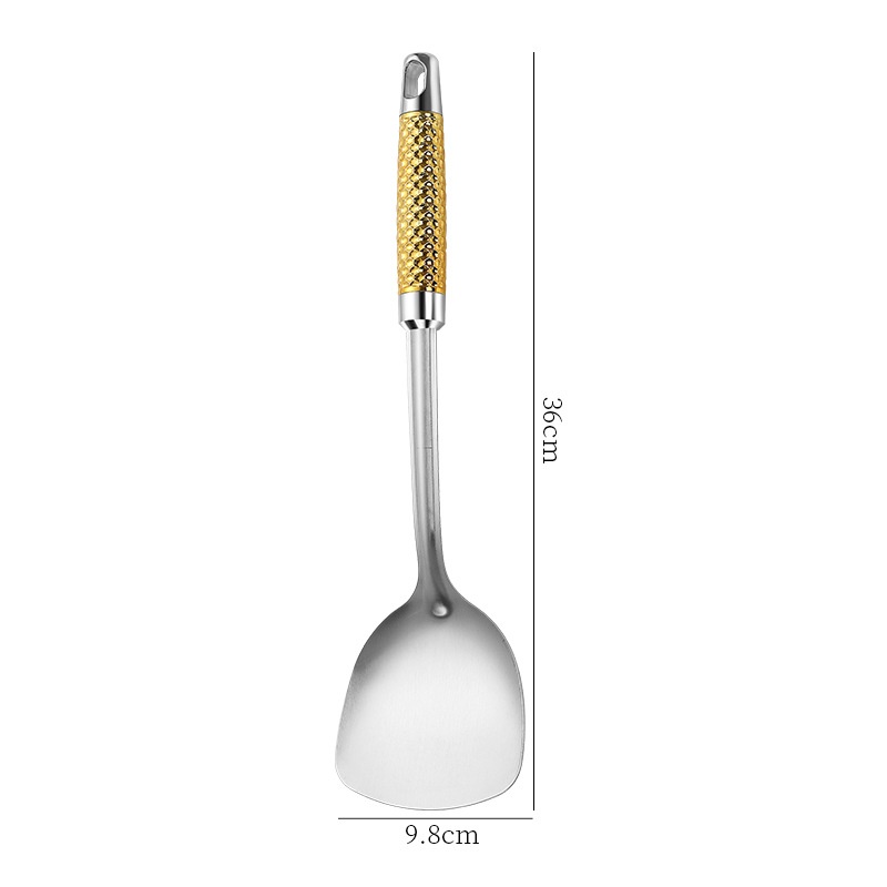 Stainless Steel Hammered-Surface Kitchen Utensil Set With Spatula And Spoon 10