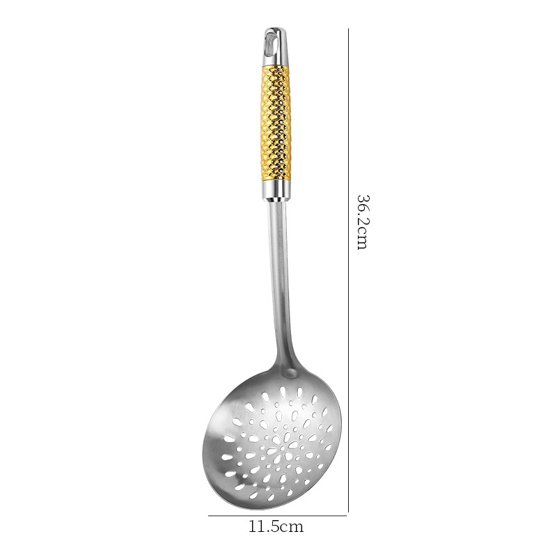 Stainless Steel Hammered-Surface Kitchen Utensil Set With Spatula And Spoon 5