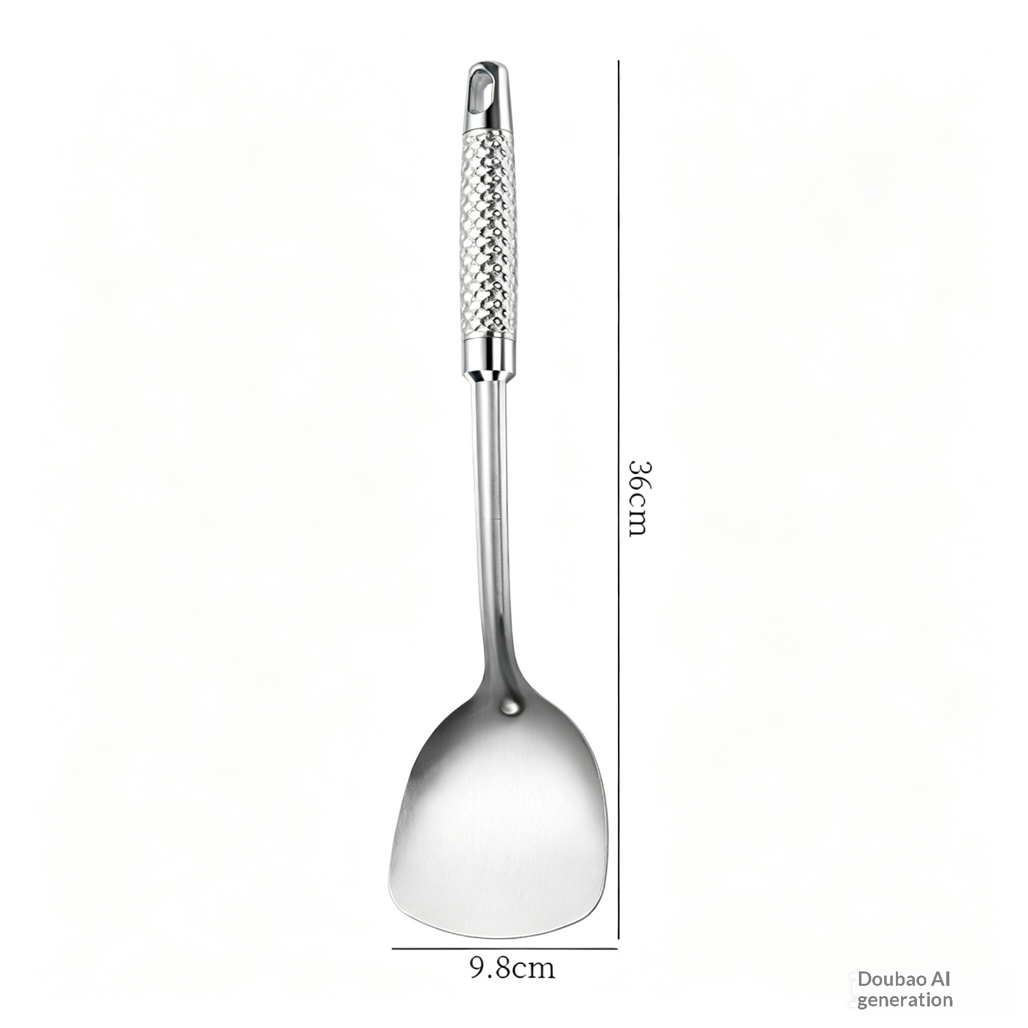 Stainless Steel Hammered-Surface Kitchen Utensil Set With Spatula And Spoon 3