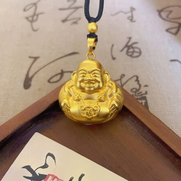 Laughing Buddha Pendant Necklace