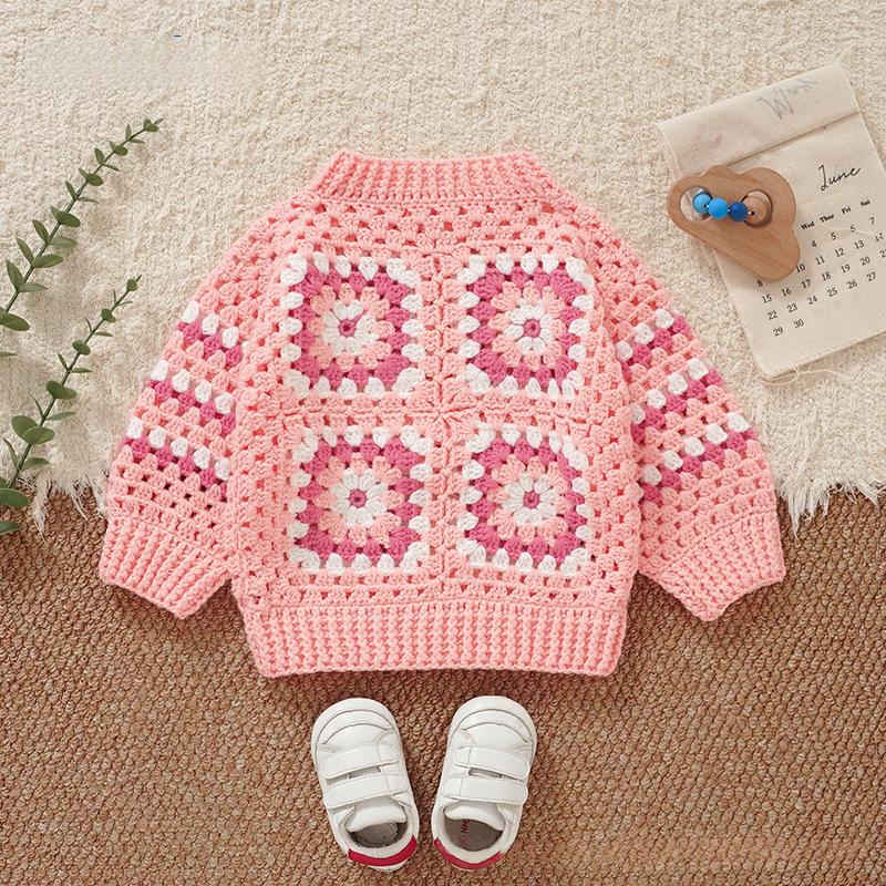 Baby Girls Knitted Sweater, Long Sleeve Pullover Top