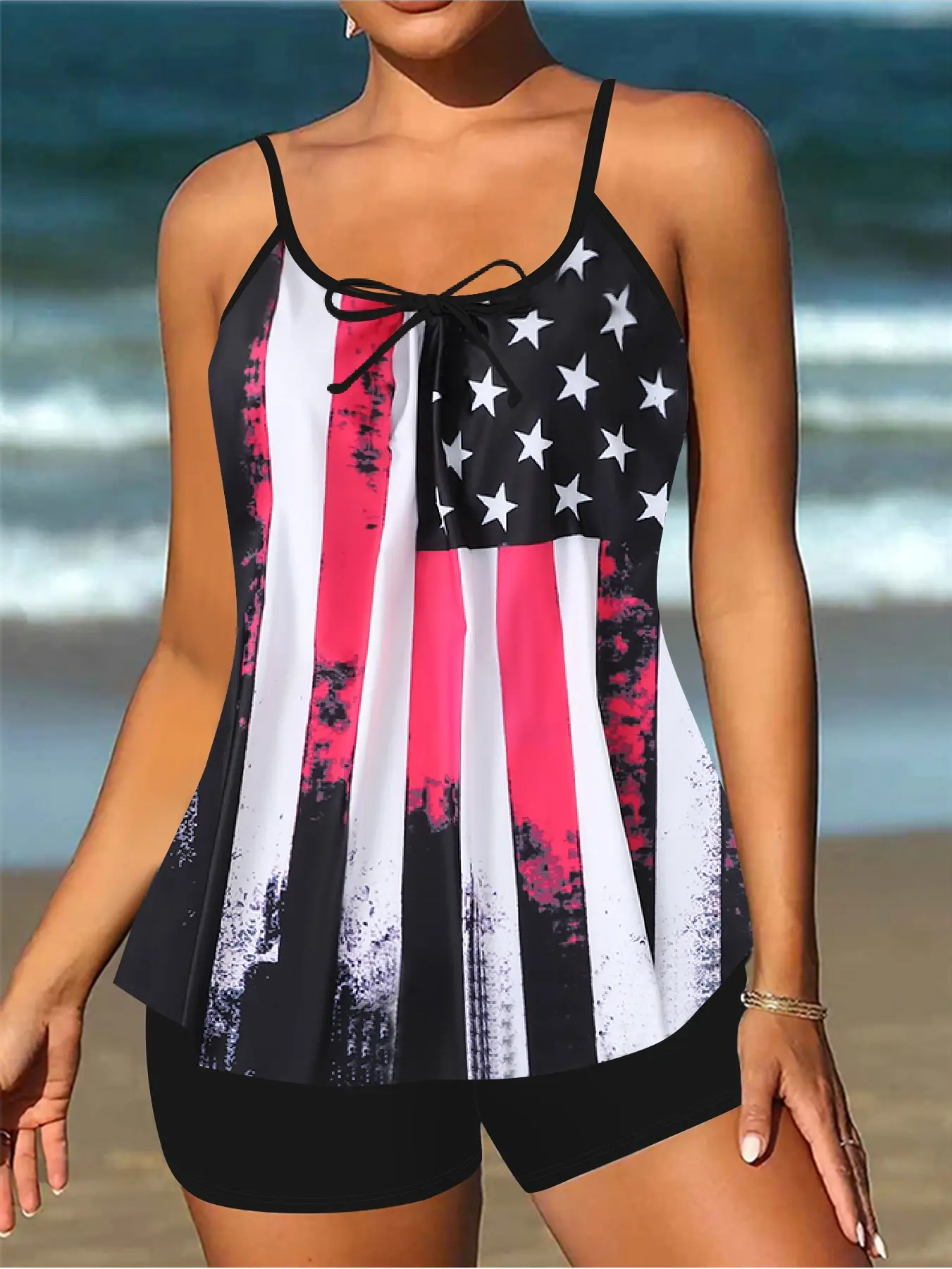 Women's Plus Size Skirt Bikini Printed Swimsuit
