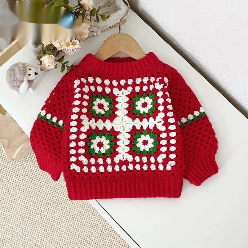 Fashionable And Versatile Top For Baby Girls Knitted Sweater