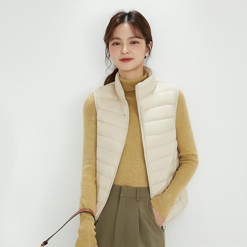 Stand-collar Sleeveless Lightweight Down Vest