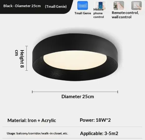 Full Spectrum Minimalist Italian Style Eye Care Ceiling Light For The Bedroom