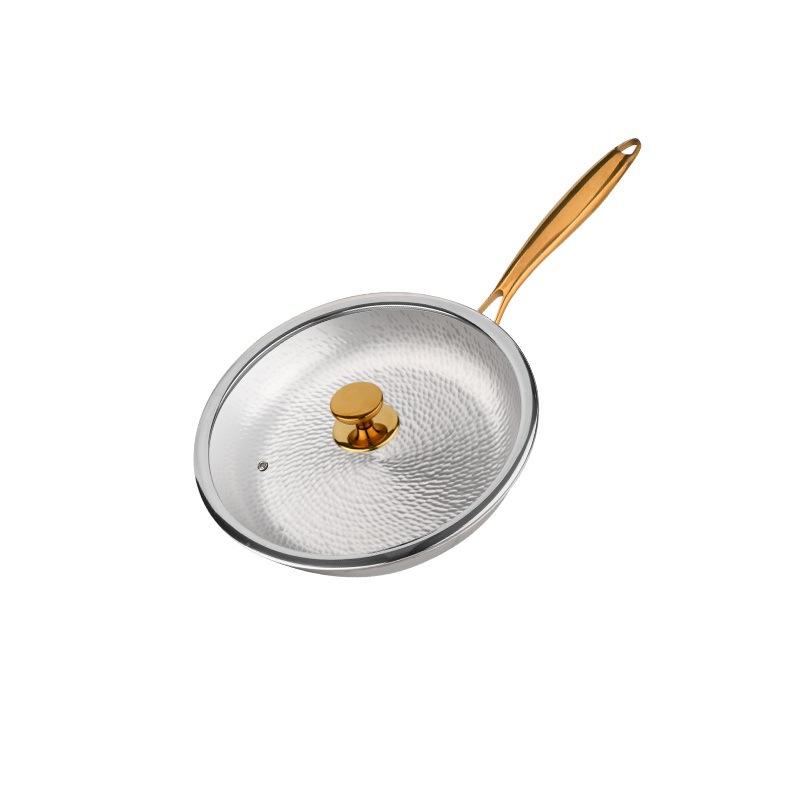 Household Pure Titanium Cookware Set With Gold-plated Handles Frying Pan — foto 11