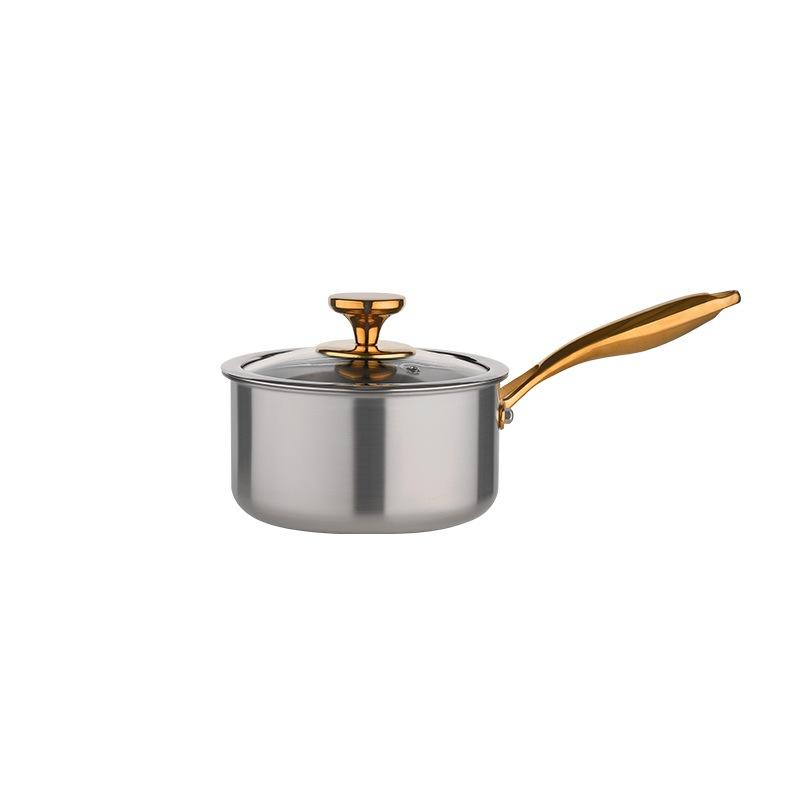Household Pure Titanium Cookware Set With Gold-plated Handles Frying Pan — foto 5