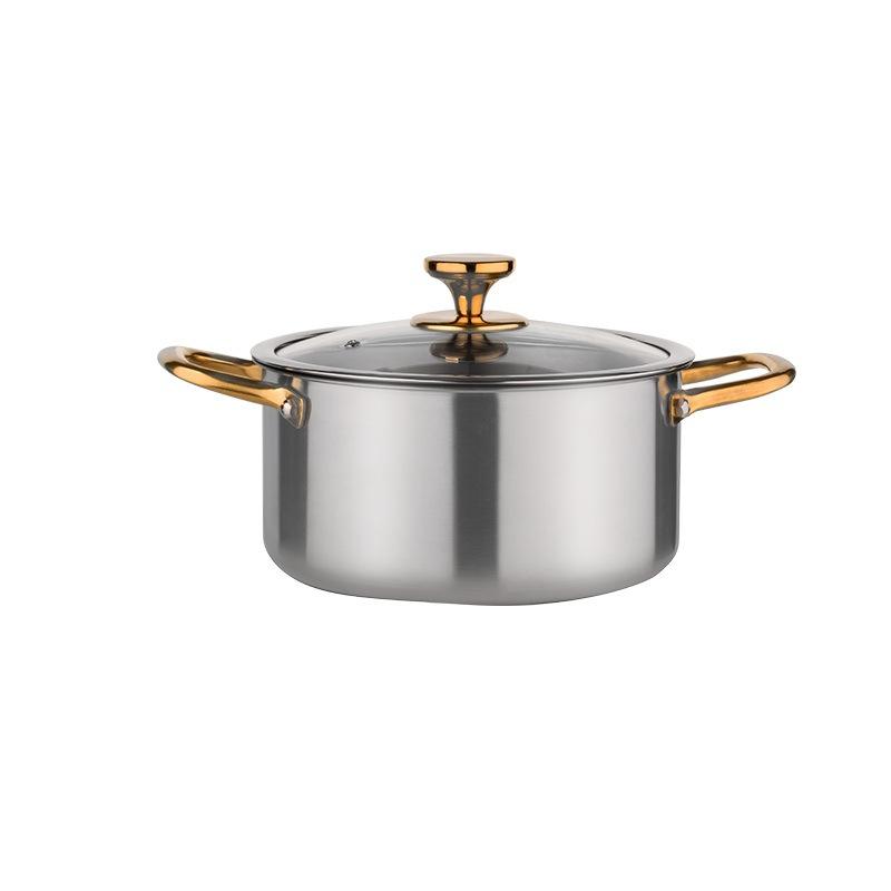 Household Pure Titanium Cookware Set With Gold-plated Handles Frying Pan — foto 10