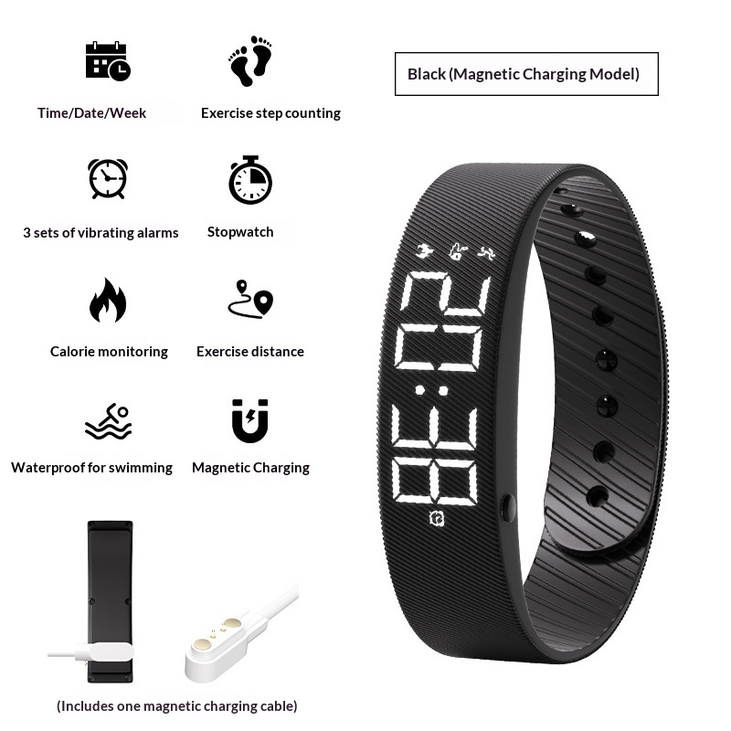 Smart Sports Watch For Men And Women Waterproof With Timing Function Silent Vibration Alarm And An Electronic Wristband