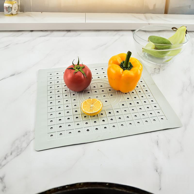 Square Coaster Drain Mat Round Dishwashing Basin Mat