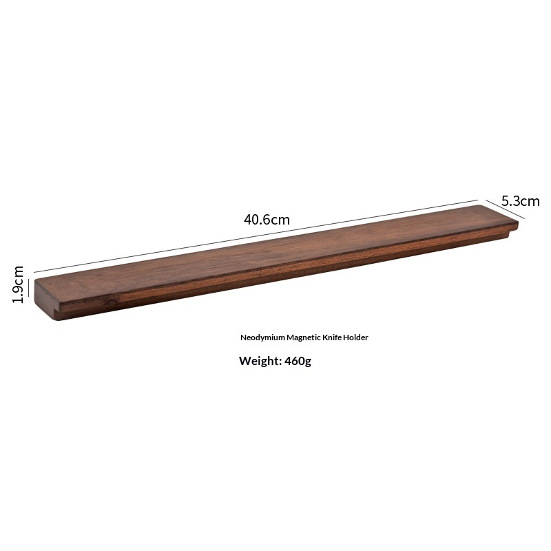 Kitchen Solid-wood Wall-mounted Magnetic Knife Holder No Drilling Required 5