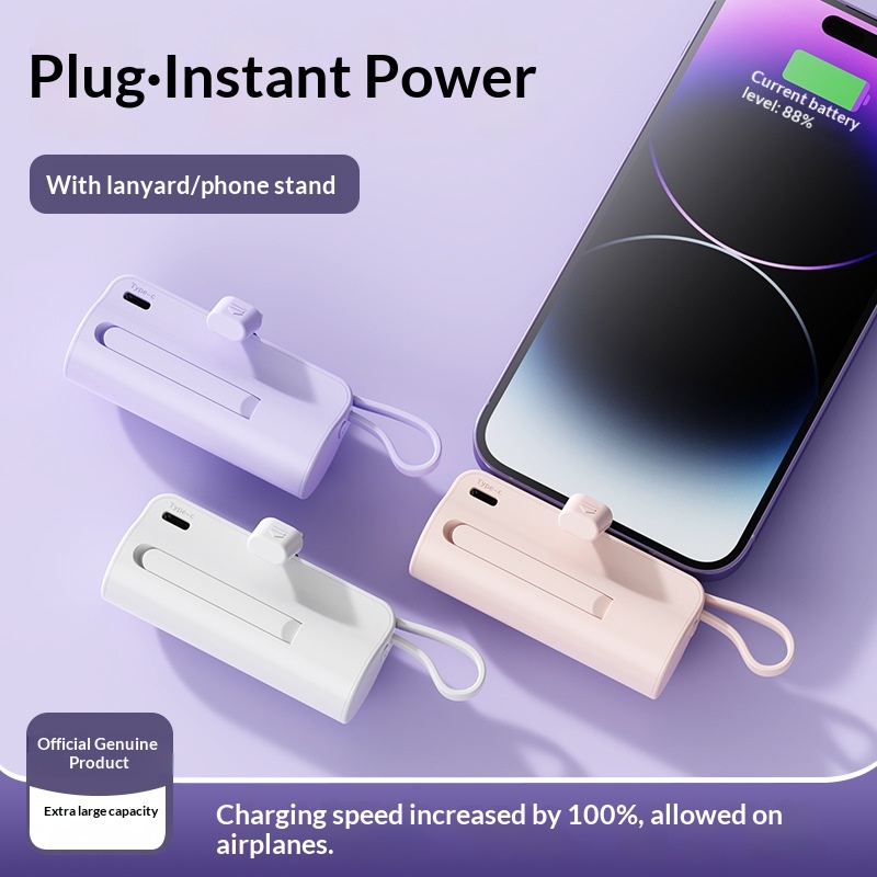 Banque d'alimentation portable avec câble intégré, 10 000 mah et support – Image 9