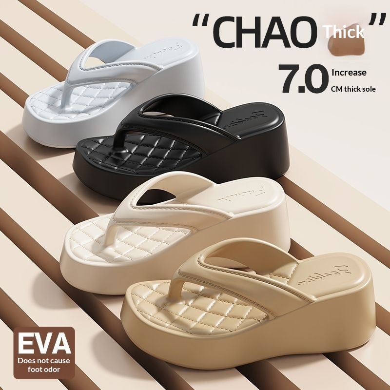 Platform Flip-flops Outdoor Height-increasing Fashion Casual Beach Sandals