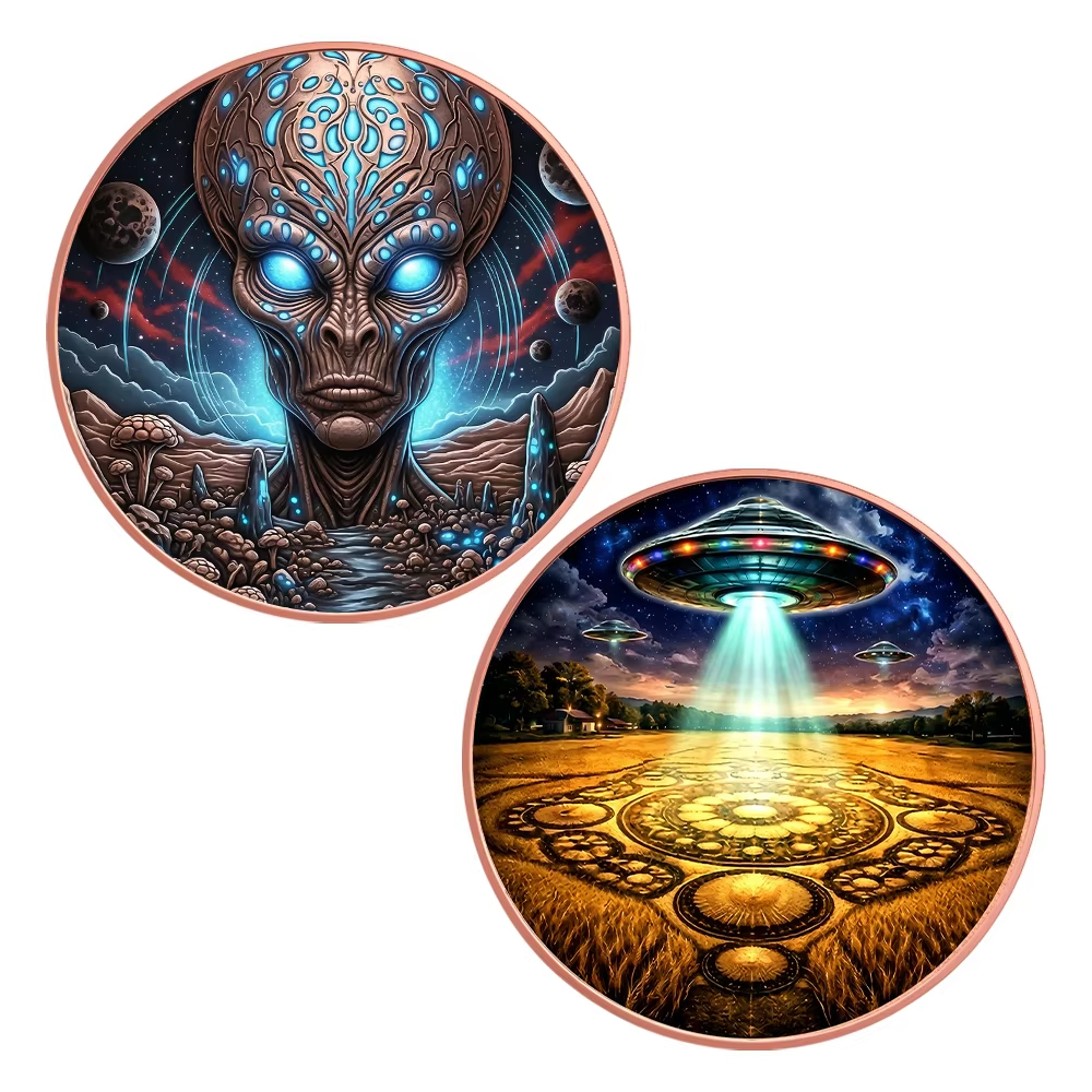 Sci-Fi Gray Alien Challenge Coin