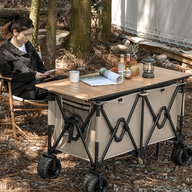 Chariot portable poussable pour camping et rassemblement en plein air