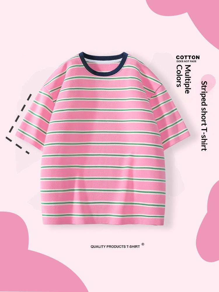 Boys Short-sleeved Loose-fit Striped Top — foto 10