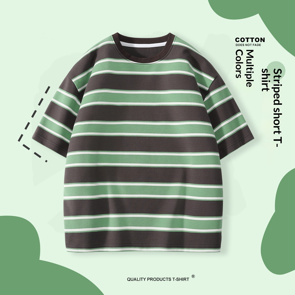 Boys Short-sleeved Loose-fit Striped Top
