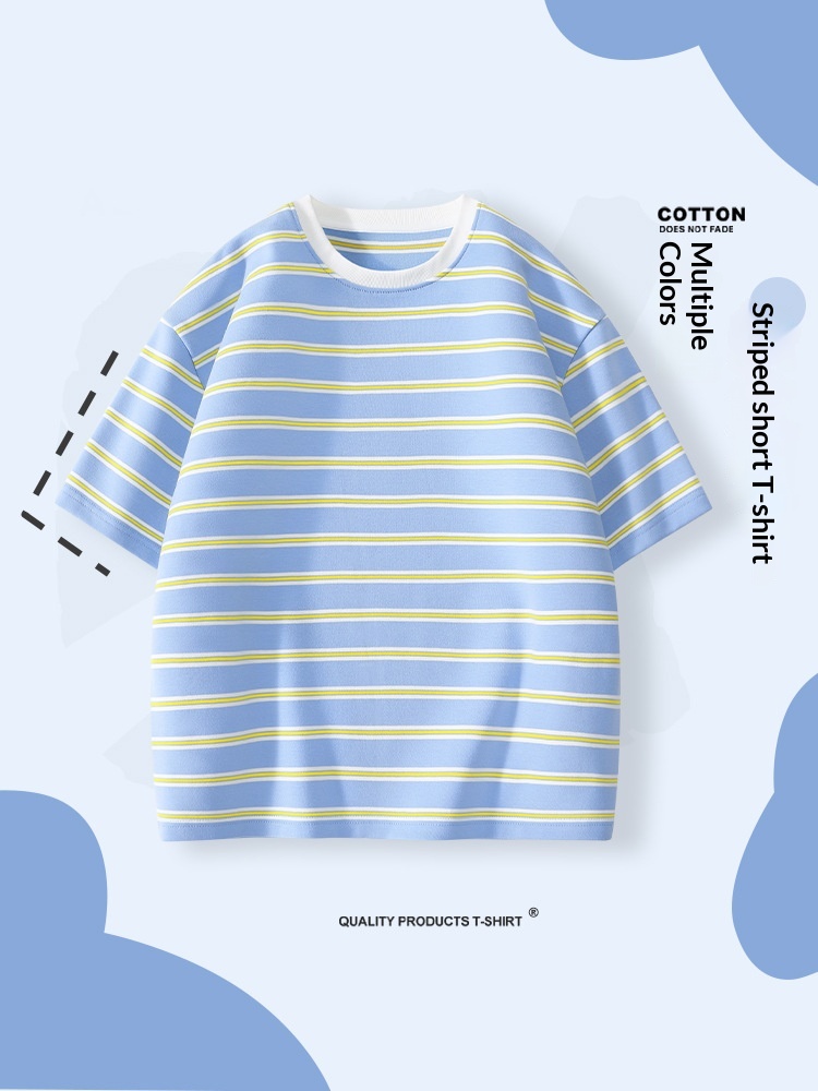 Boys Short-sleeved Loose-fit Striped Top — foto 9