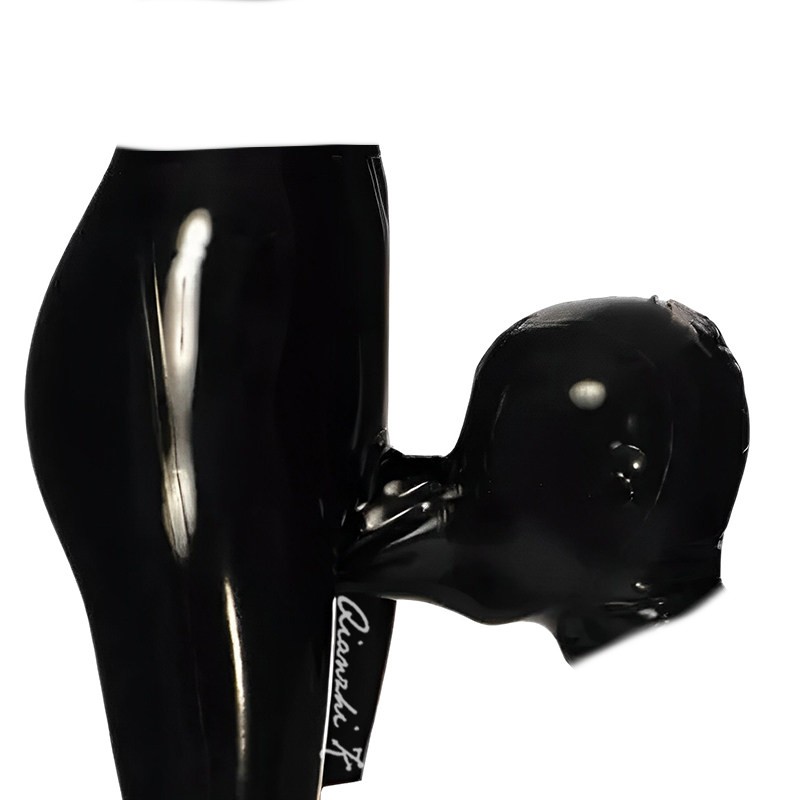 Lycra flat-front pants in natural skin tone for men
