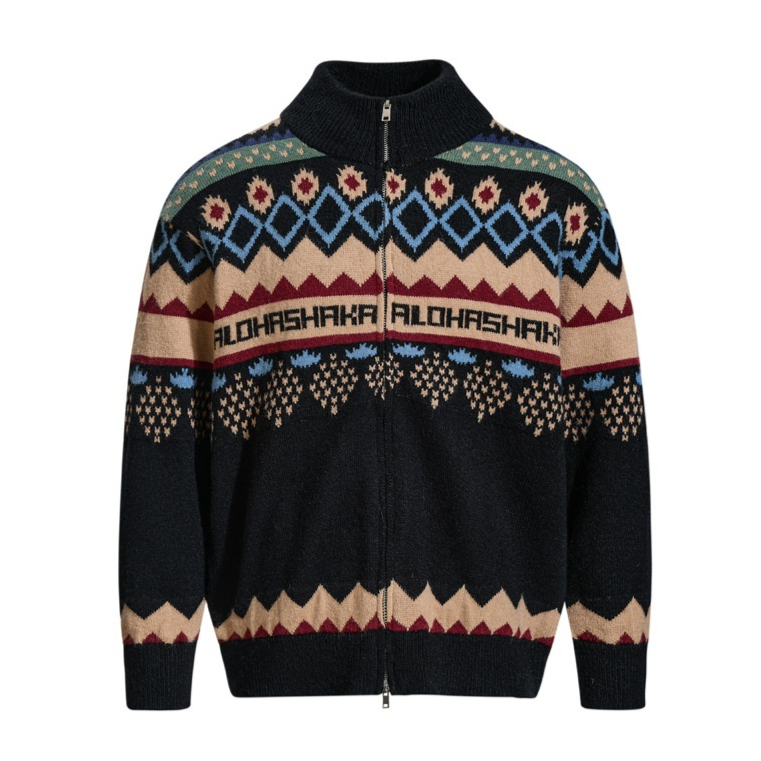 Retro Jacquard Cardigan Sweater For Men