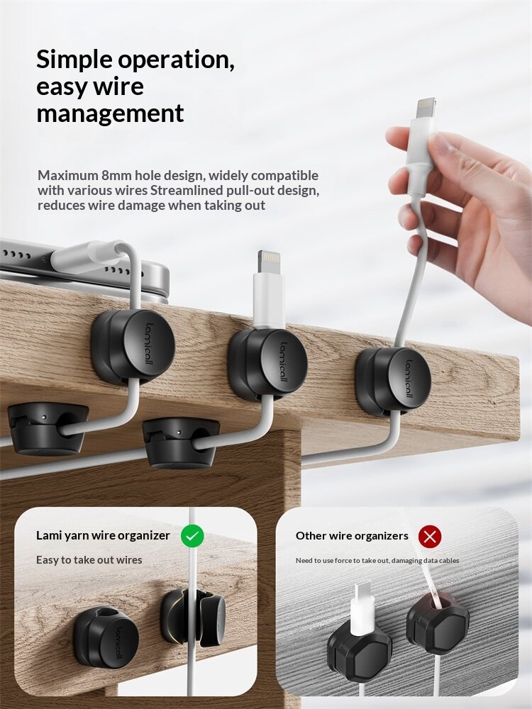 Cable Organizer Desktop Data Cable Holder 3