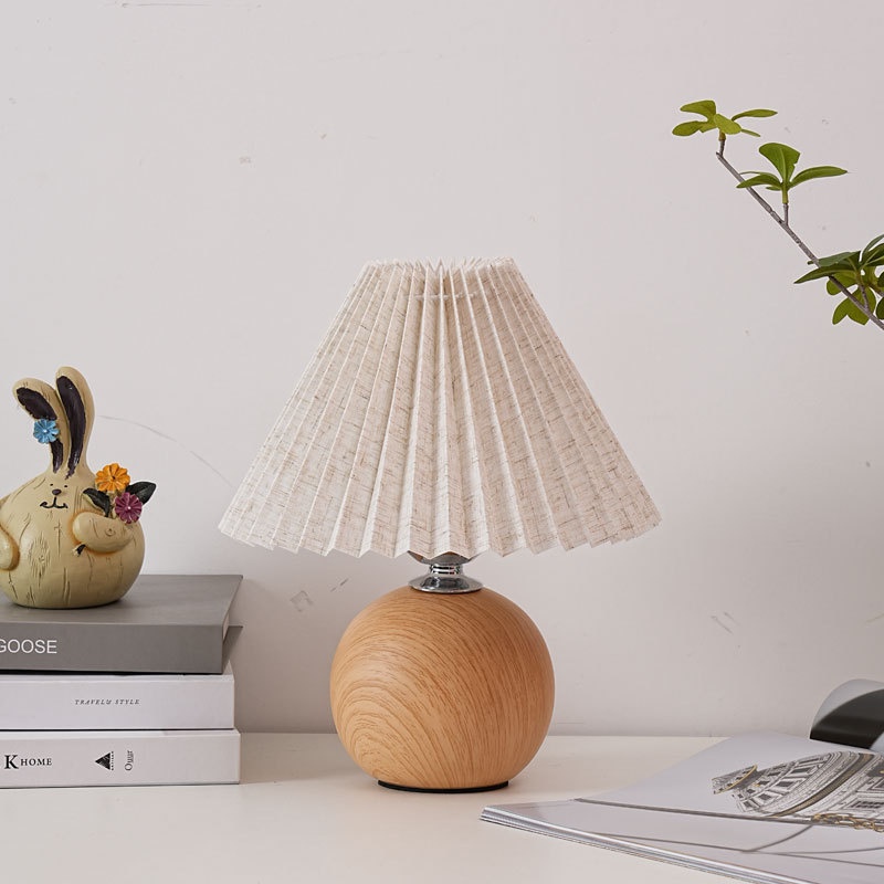 Ceramic Table Lamp with Pleated Shade, picture 3 of 4