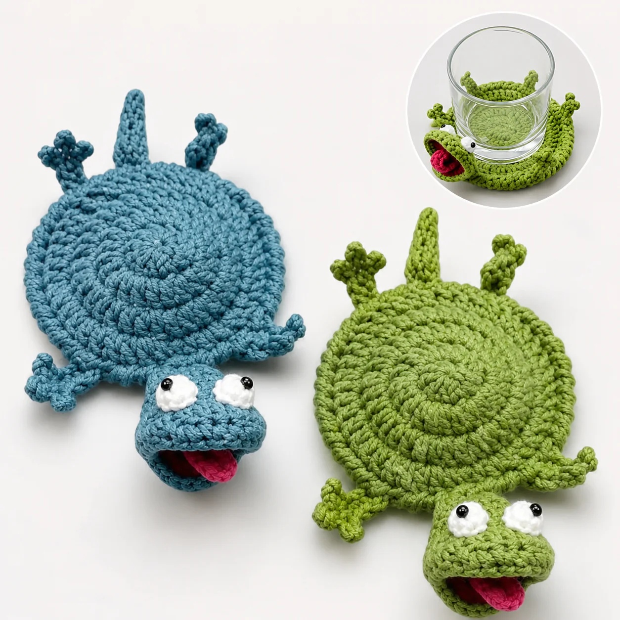 Hand Knitted Wool Tea Coaster - Heat Resistant Non Slip Drink Mat for Home Kitchen Table Decor 10