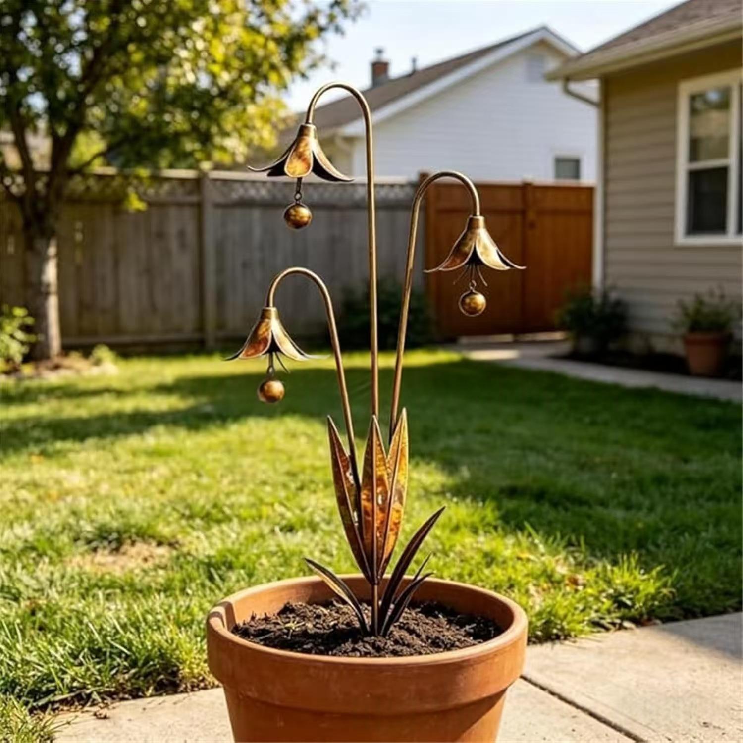 Wrought Iron Triple Bluebell Garden Stake — foto 4