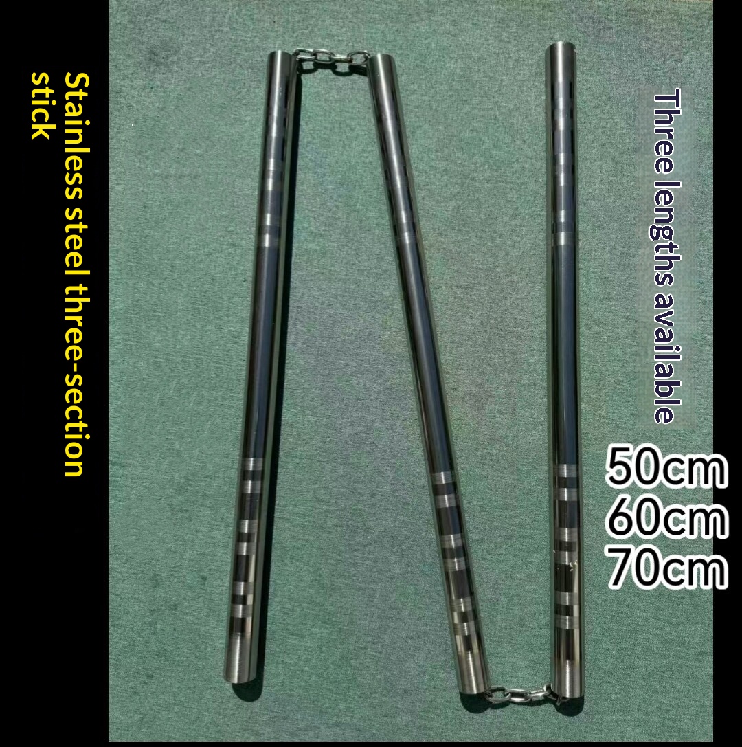 Stainless Steel Three-section Staff