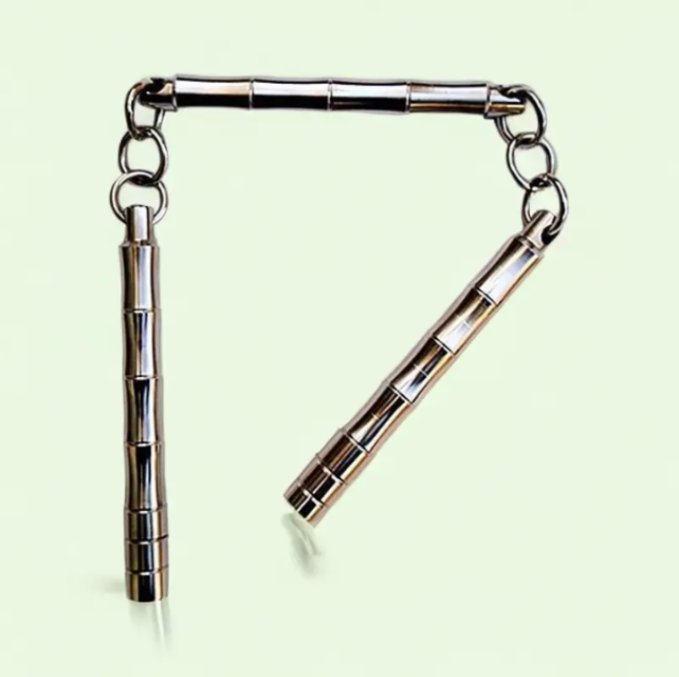 Solid All-steel Three-section Staff Suitable For Tai Chi Martial Arts Practice