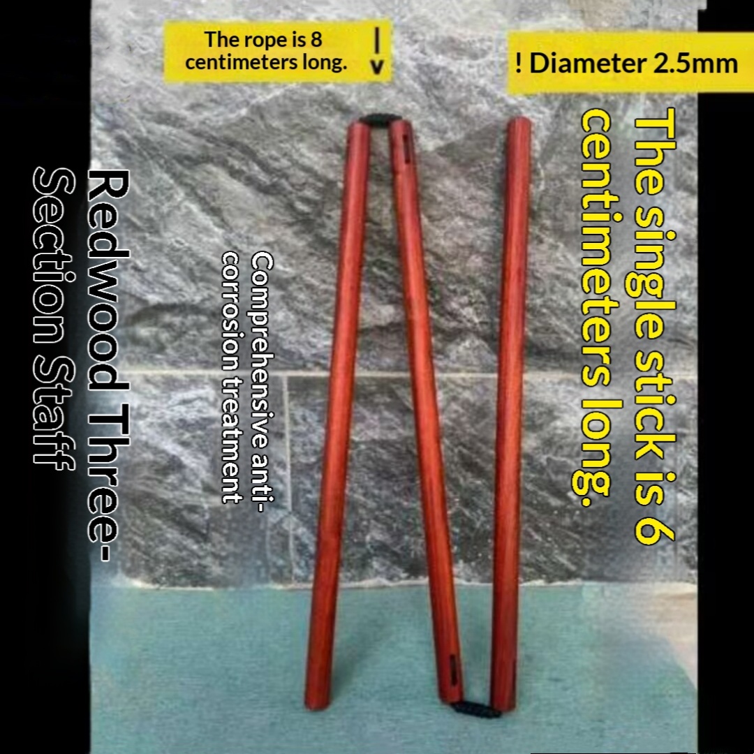 Redwood Three-section Staff Chicken-wing Wood