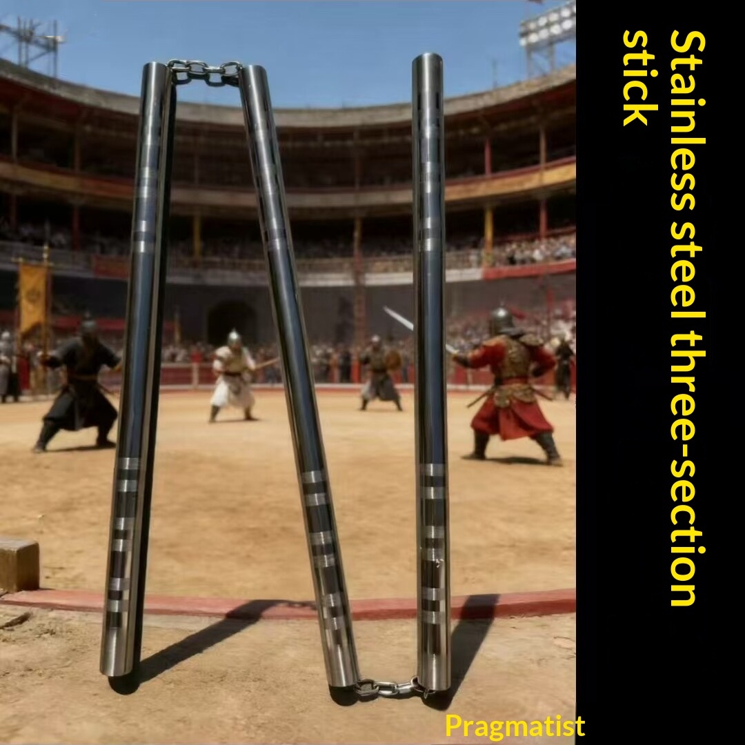 Stainless Steel Three-section Staff